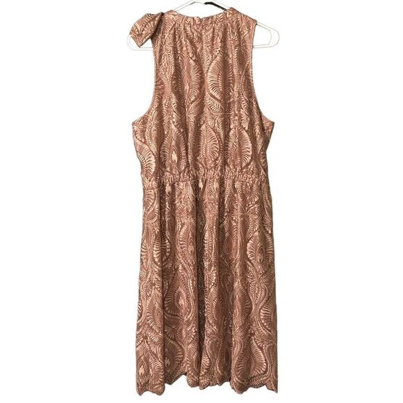 JS Collections Womens Dress Size 16 Champagne Crochet High Neck Mature New Years - Picture 3 of 10